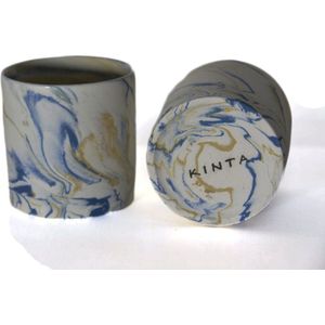 Floz koffiemok - theemok - stoneware - geel en blauw - 150ml - fairtrade