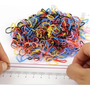 1000 STUKS - Kleine elastiekjes - Multicolor donker - Verschillende kleuren - Vlechtjes Elastieken - Mini haar elastiek voor dreadlocks / vlechten - kinderen / volwassenen