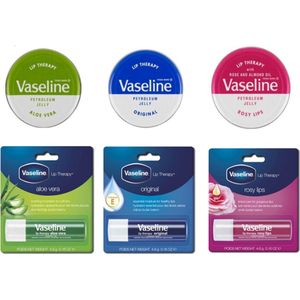 Vaseline Lip Therapy 2x 3 delig , Rosy Lips, Aloë Vera, original