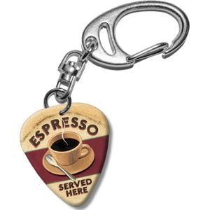 Plectrum sleutelhanger Espresso Served Here