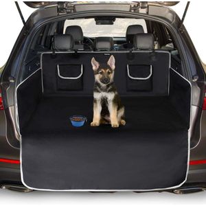 Kofferbakbescherming voor hond - Universele Antislip Autolaars Hondendeken met Zijbescherming en Bumperbescherming, Waterdicht en Aangroeiwerende, Gemakkelijk Schoon te Maken - Zwart