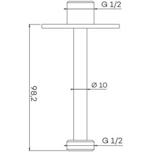 Plafondbuis lagoo nesso 10 cm rvs geborsteld goud