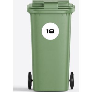 3x Stickers Ronde Huisnummer voor uw Afvalbak Kliko en huis grootte 15x15cm | Afvalcontainer Klikosticker GFT Afval Container