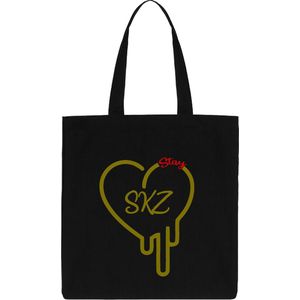 Stray Kids FAN Totebag - Black Mettalic Gold - K-POP K-DRAMA Boodschappen Tas Zwarte Shopper