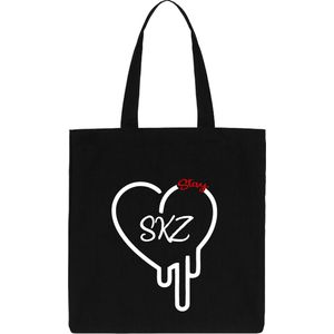 Stray Kids FAN Totebag - Black K-POP K-DRAMA Boodschappen Tas Zwarte Shopper