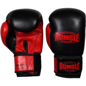 Rumble Ready 2.0 Leer (kick)bokshandschoen Zwart-Rood 14 Oz