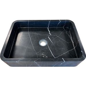 Mawialux opzet waskom - Zwart Wit Marmer - 50x36cm - Sarah