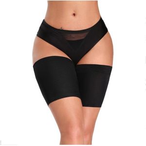 Gabriella Gladde Satijnen Dijenband 15 cm breed, zwart, maat 7/8 ( 3XL/4XL), 76-82 cm