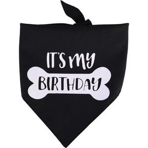 Zwarte honden bandana It's my Birthday - hond - bandana - verjaardag - birthday