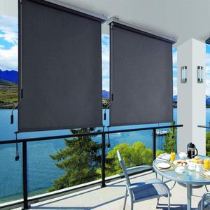 verticale luifel 1,6 x 2,5 m voor balkon, terras, met grijze luifelcassette, verticale luifel voor buiten, voor wind-, zonwering en privacybescherming, waterdicht, antraciet GSA165GY