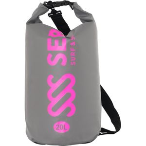 SEB Drybag 20 liters Grey - Neon Pink | Waterdichte tas - 20l - Duffel bag - Sup - Kajak - Kano