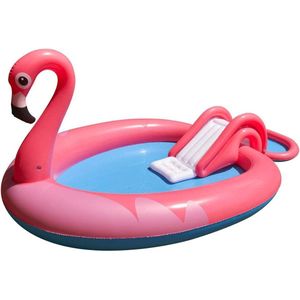 Kinderzwembad Flamingo met Glijbaan 213x123x78cm