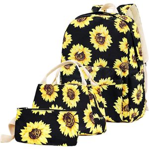 Rugzak schooltassen + lunchtas + etui laptoprugzak