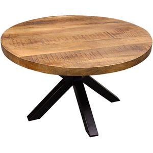 MD Interior - Trendo - Salontafel - Bruin met Zwart - Massief Mangohout en Staal