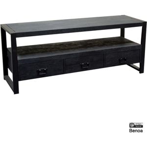 Benoa Britt 3 Drawer TV Cabinet Black 150 cm