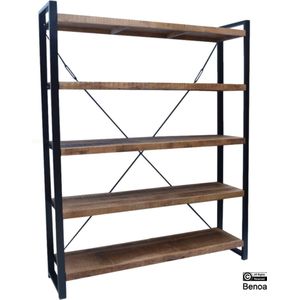 Boekenkast - Wandkast - Mangohout - 160 cm - HorstDeco