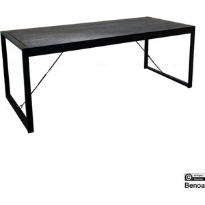 Britt - Eettafel - Zwart - Mango Hout - Stalen Frame