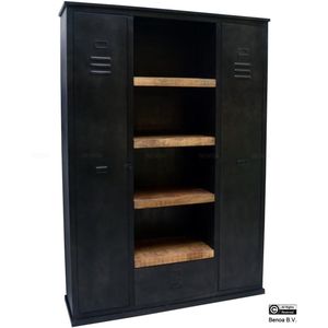 MD Interior - Sid Lockerkast - Zwart - Staal - 140x43x200cm
