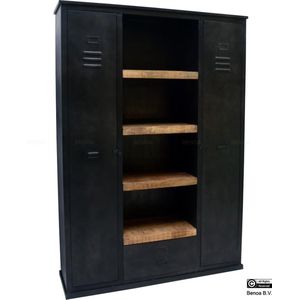 Lockerkast Lynn - Mangohout/Metaal - 140 cm