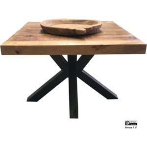 Koffietafel Mango 60cm 4cm stevige top met spideronderstel