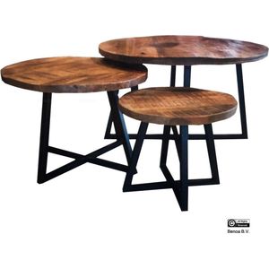 Iron Round Coffee Table (Set of 3)