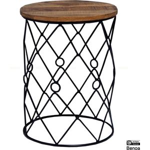 Bijzettafel Viola Rond mangohout 40 cm
