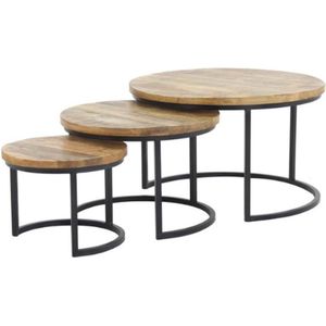 Salontafel set van 3 natuurlijke afwerking