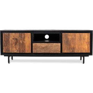 TV-meubel Anayah gerecycled hout 140 cm - zwart