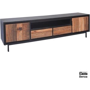 TV-meubel Anayah gerecycled hout 180 cm - zwart