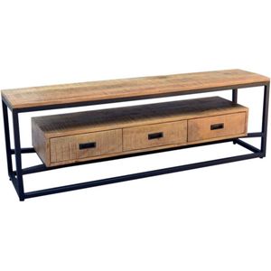 MD Interior - Arlo - TV Meubel - Industrieel - Mangohout - Stalen Frame