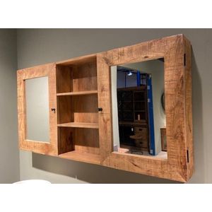 HorstDeco - Badkamer kast - 2 Door & Mirror Mango Bathroom Cabinet 165 cm