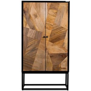 Opbergkast Oeral mangohout 90 cm - Zwart Bruin