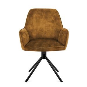 Eetkamerstoel Noah velvet - Cognac
