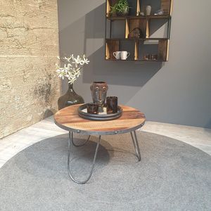 Ronde Industriele Salontafel mangohout 80 cm