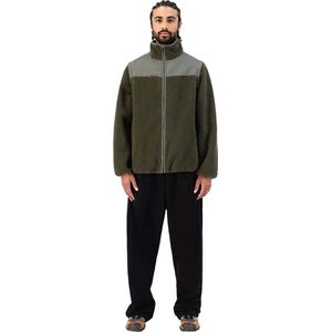 Vest Maium Unisex Teddy Cardigan Army Green-S