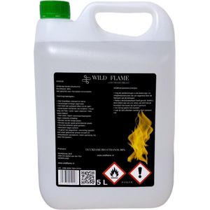 WILD FLAME 96 % Duurzame Bio Ethanol Brandstof 5 Liter Jerrycan - Biobrandstof voor Sfeerhaarden - Duurzame Biologische Bio-ethanol - Geurloos BIOETHANOLHAARDEN.COM - Bio-Ethanol speciaal voor automatische bio ethanol branders!
