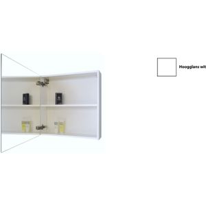 Sanicare - Qlassics Spiegelkast - Hoogglans Wit - 60 cm - 1 Deur