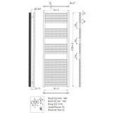 Sanicare Radiator inox RAL 9007 - 45x172 - zij aansluitingen - 920 watt (VRD)