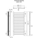 Designradiator sanicare qubic 1264 126x60 cm chroom