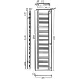 Designradiator sanicare square 1800 180x40 cm mat zwart