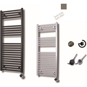 Sanicare Elektrische Design Radiator - 111.8 x 45 cm - 596 Watt - thermostaat zwart rechtsonder - inox look HRAEZ451118/I