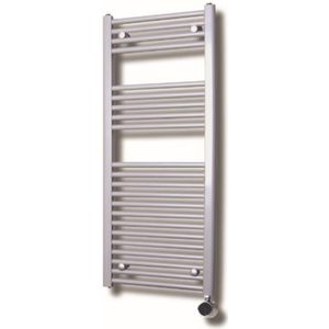 Sanicare Elektrische Design Radiator - 111.8 x 45 cm - 596 Watt - thermostaat zwart rechtsonder - zilver grijs HRAEZ451118/Z