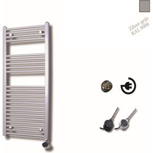 Sanicare Elektrische Design Radiator - 111.8 x 60 cm - 730 Watt - thermostaat chroom rechtsonder - zilver grijs HRAEC601118/Z