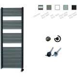 Sanicare wit Electrische radiator met thermostaat HVE chroom rechts 45x172 cm. (VRD)