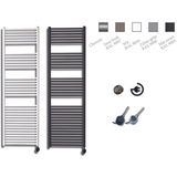 Sanicare mat zwart Electrische radiator met thermostaat HVE zwart rechts 45x172 cm. (VRD)