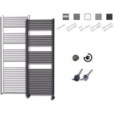 Sanicare Elektrische Design Radiator - 172 x 60 cm - 1127 Watt - thermostaat chroom rechtsonder - wit HRAEC601720/W