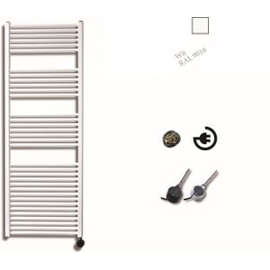 Sanicare elektrische design radiator 60x172cm wit met thermostaat rechts chroom