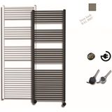 Sanicare Elektrische Design Radiator - 172 x 60 cm - 1127 Watt - thermostaat chroom rechtsonder - inox look HRAEC601720/I