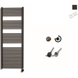 Sanicare Elektrische Design Radiator - 172 x 60 cm - 1127 Watt - thermostaat zwart rechtsonder - zwart mat HRAEZ601720/A