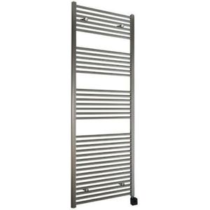 Sanicare elektrische design radiator 60x172 inox-look met Bluetooth en thermostaat rechts zwart